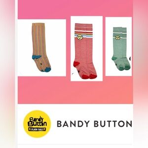 Bandy Button kids unisex tall socks size 9/12 years